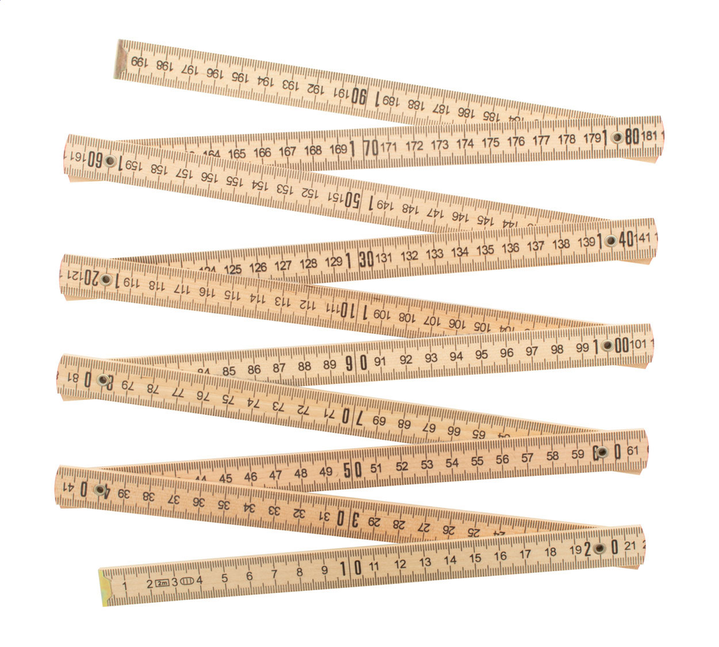 Mètre pliant en bois - 2 m + UV LED 1 face